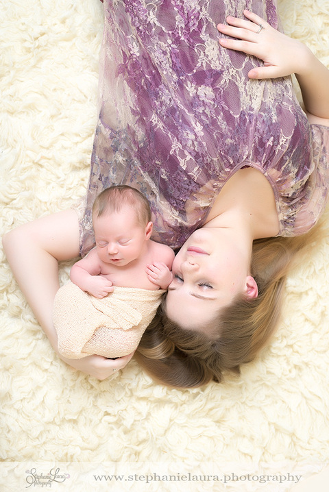 mommy and baby resting