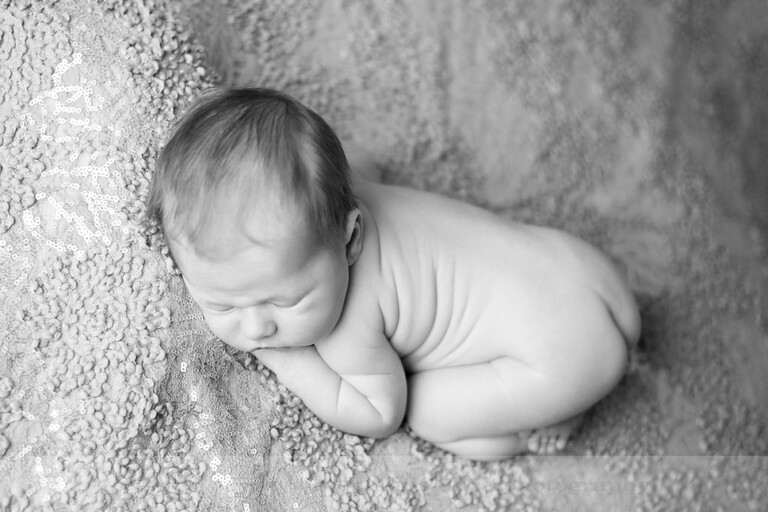 black and white newborn photography